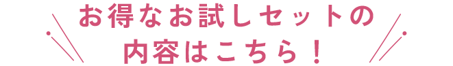 お得なお試しセットの内容はこちら！