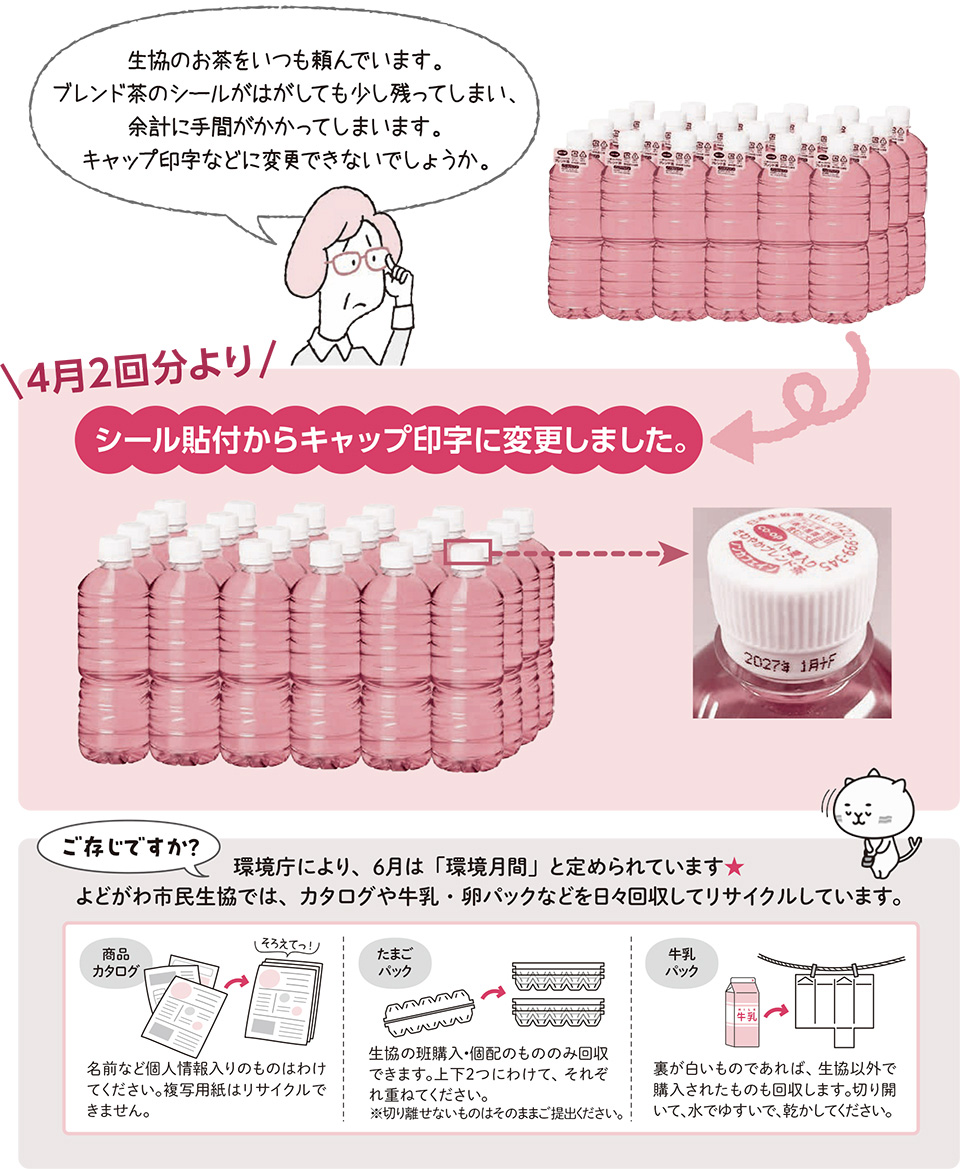 『CO・OPラベルのないハト麦入りさわやかブレンド茶』商品情報の印字方法を改善しました！
