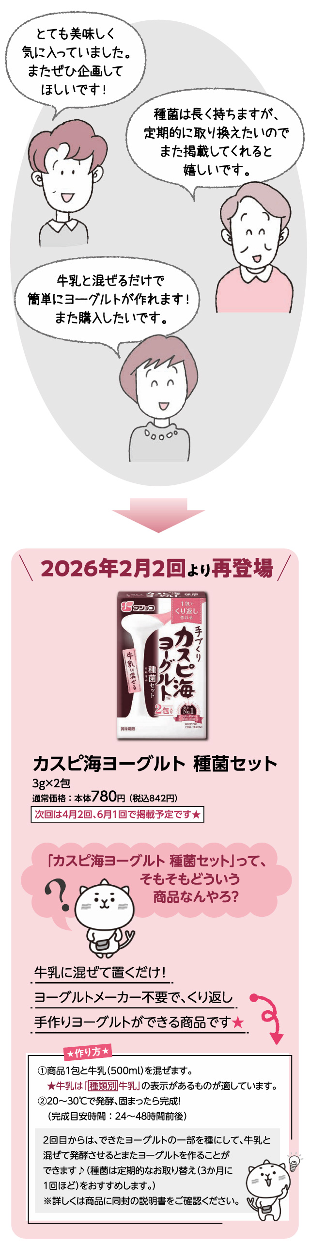 「カスピ海ヨーグルト 種菌セット 3g×2包」