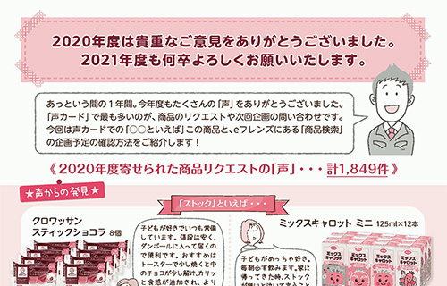 2020年度は貴重なご意見をありがとうございました。2021年度も何卒よろしくお願いいたします。